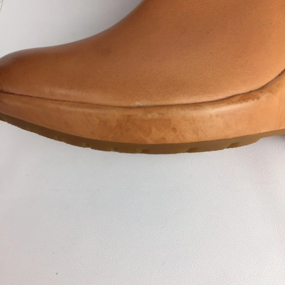 Kork Ease Adrianne Tan Leather Tall OTK Over the Knee Wedge Boot 6